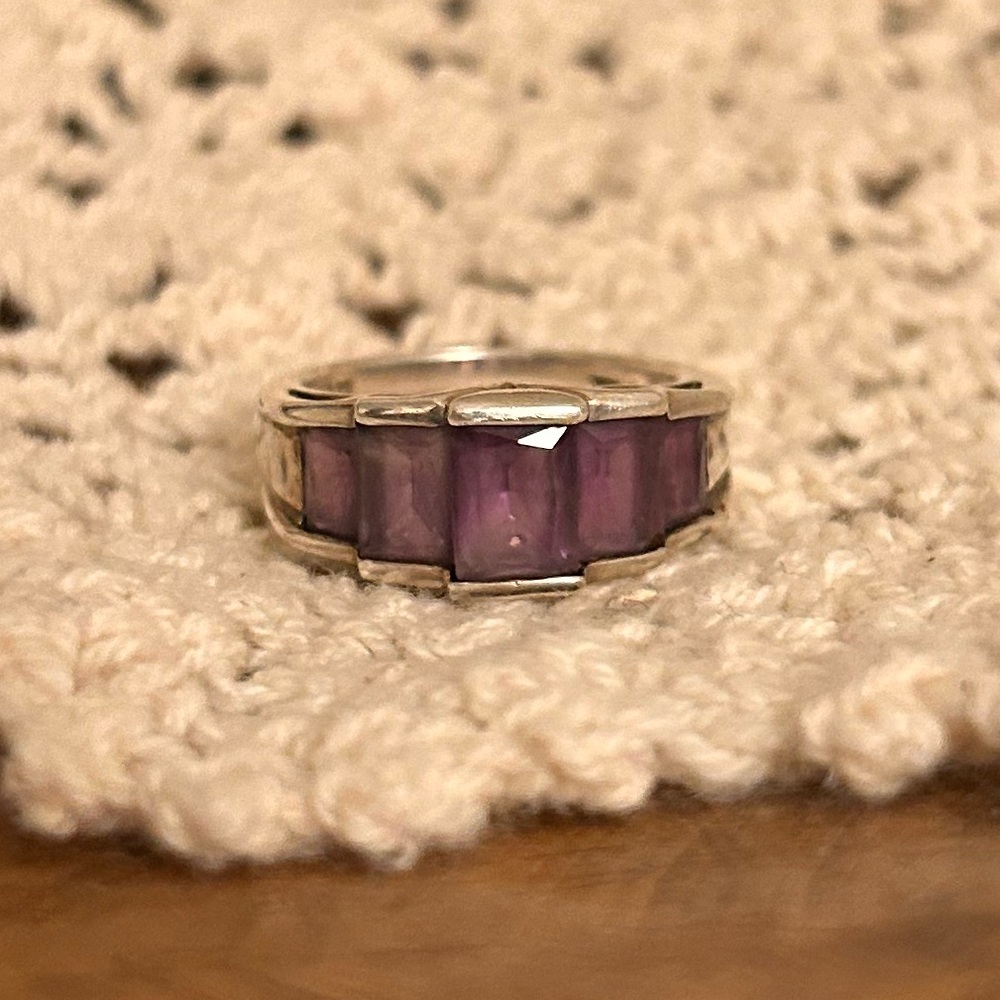 Lavender Purple Gemstone 925 Silver Ring